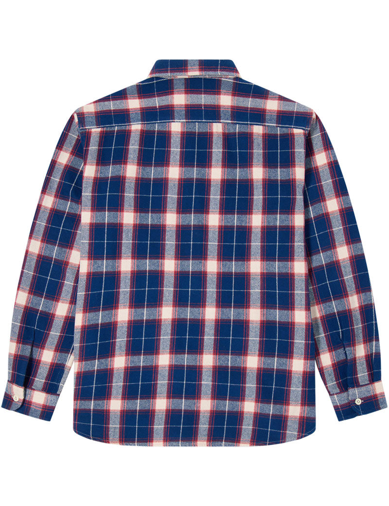 Edwin Work Shirt Long Sleeved Navy Red