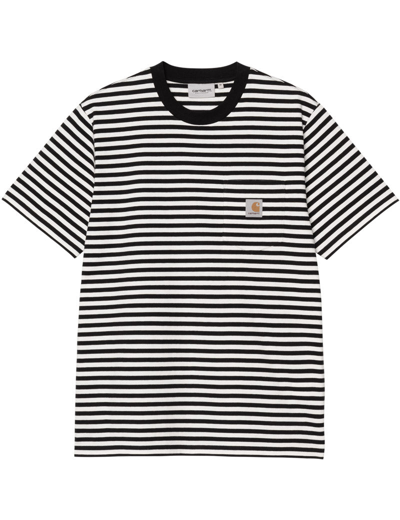 Carhartt WIP Short Sleeve Ezra Pocket T-Shirt Stripe Black Wax