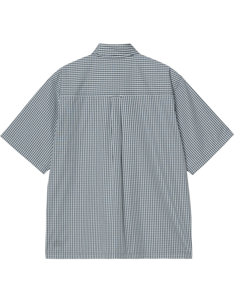 Carhartt WIP Short Sleeve Groff Shirt Check Blue River Back 
