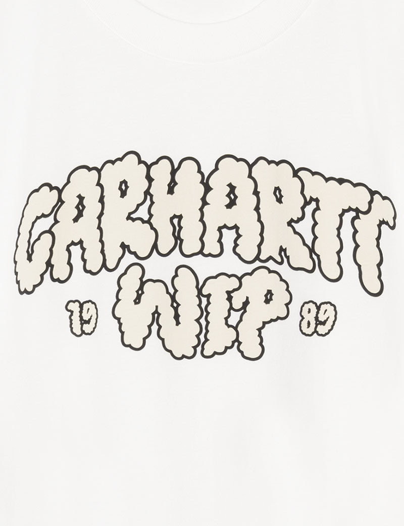 Carhartt WIP Short Sleeve Cloud Script T-Shirt White Print Detail
