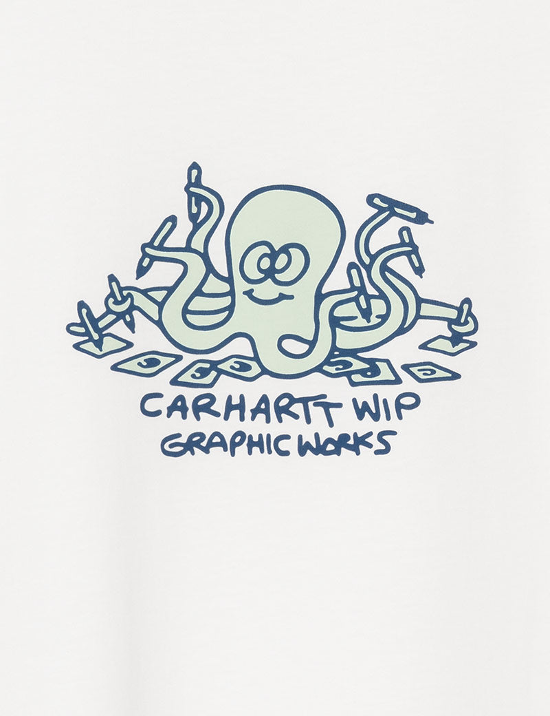 Carhartt WIP Short Sleeve Ink Lab T-Shirt White Print Detail