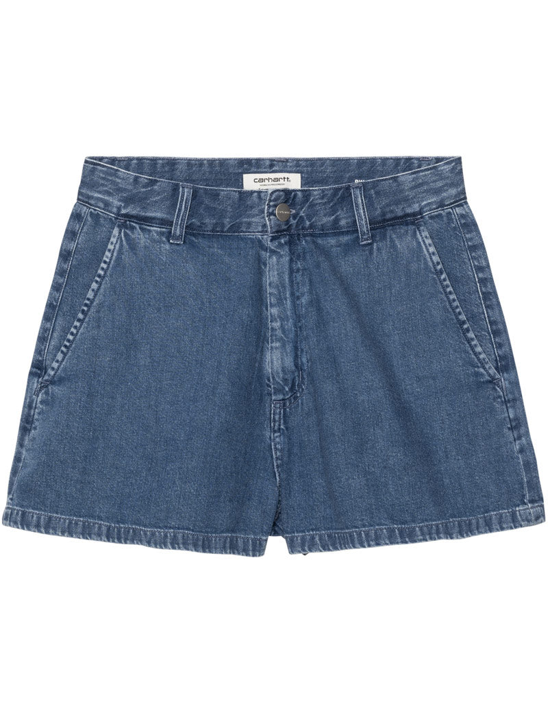 Carhartt WIP W' Lova Short 8.5oz Blue Stone Washed Front