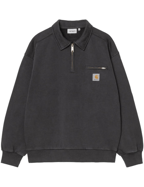 Carhartt WIP Half Zip Detroit Sweat Black Stone Washed | Uniform