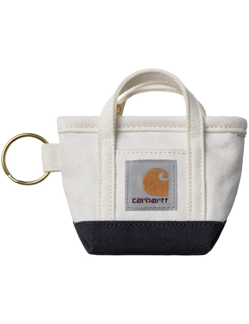 Carhartt WIP Mini Tote Bag Keychain Natural & Blue