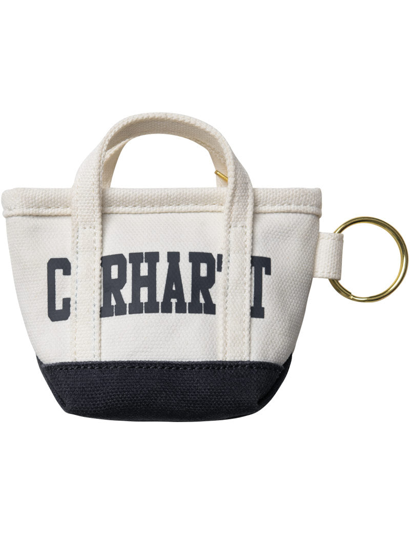 Carhartt WIP Mini Tote Bag Keychain Natural & Blue Back View