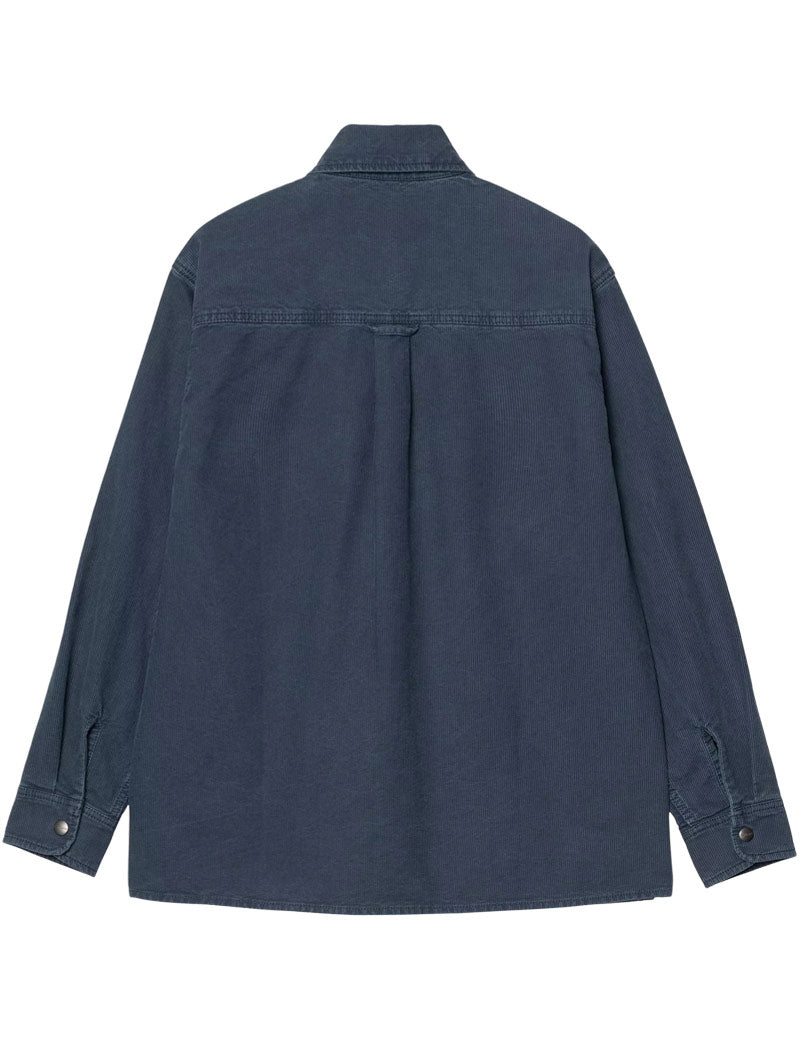 Carhartt WIP Parrish Shirt Jacket Blue Stone Washed Back View