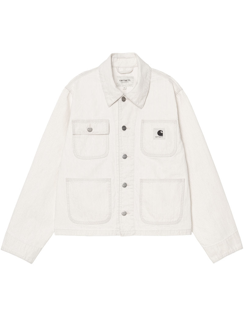 Carhartt WIP W' Mercer Chore Coat Graphite Wax Bleached Front