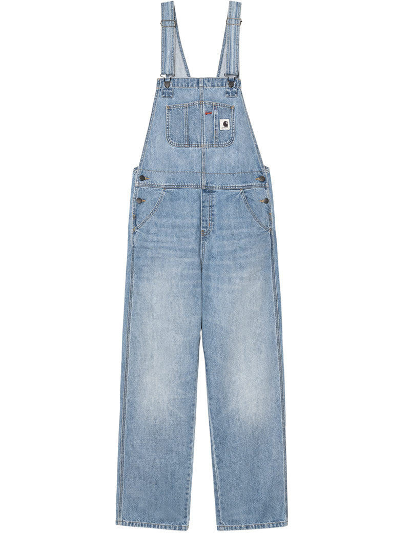 Carhartt WIP W' Bib Overall Straight 'Camano' Denim 12 oz Blue Burst Washed Front