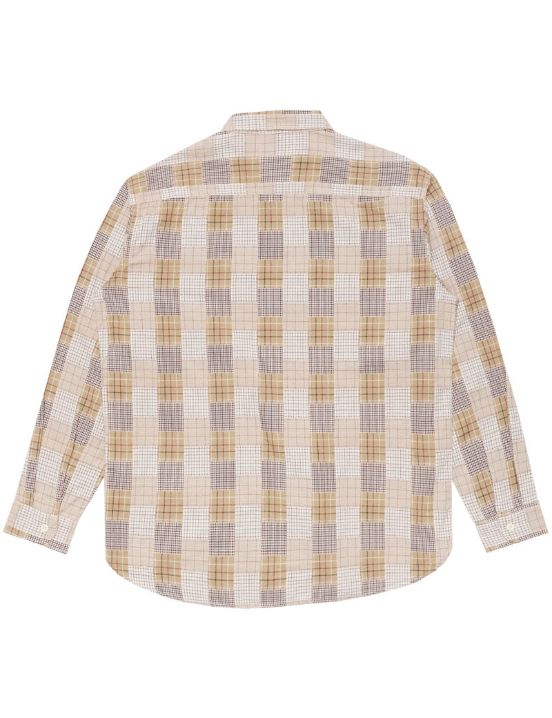 Edwin Work Shirt Beige Brown Back