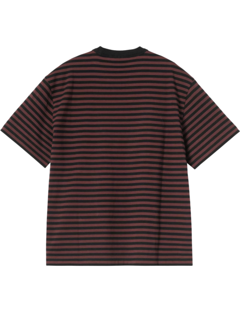 Carhartt WIP Women's Essy T-Shirt Stripe Black & Amarone Back View