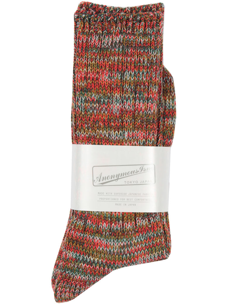 Anonymous Ism 5 Colour Mix Crew Socks Red 60