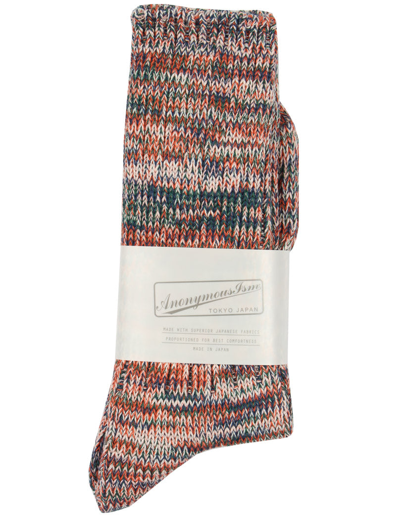 Anonymous Ism 5 Colour Mix Crew Socks Orange 25