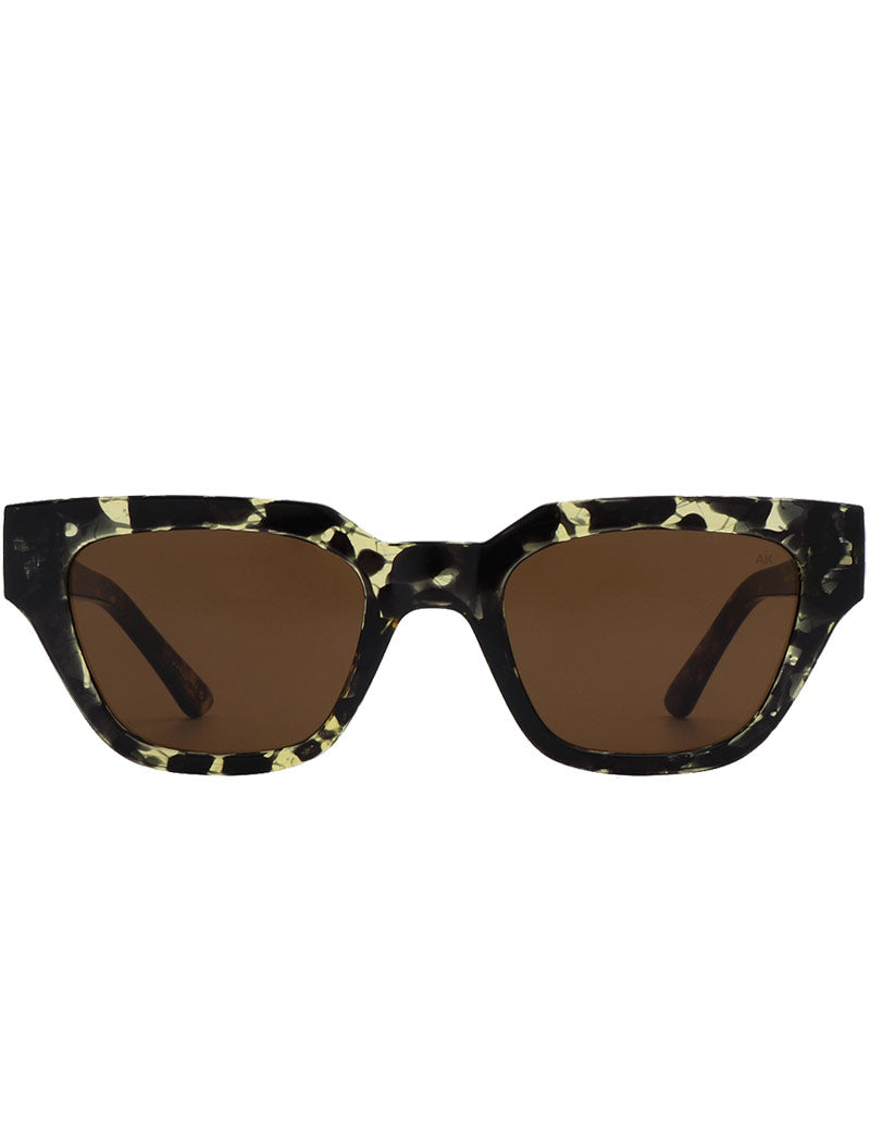 A.Kjaerbede Kaws Sunglasses Black Yellow Tortoise Front