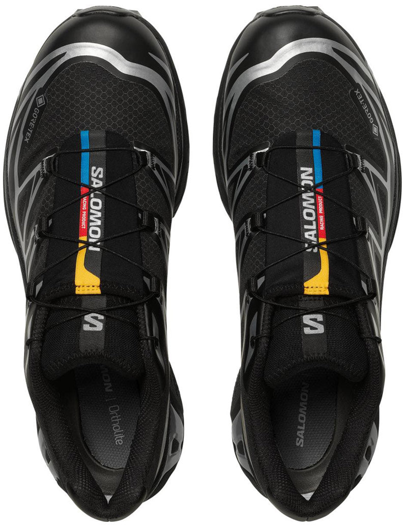 Salomon XT-6 GTX Gore-Tex Trainers Black Black Silver Top
