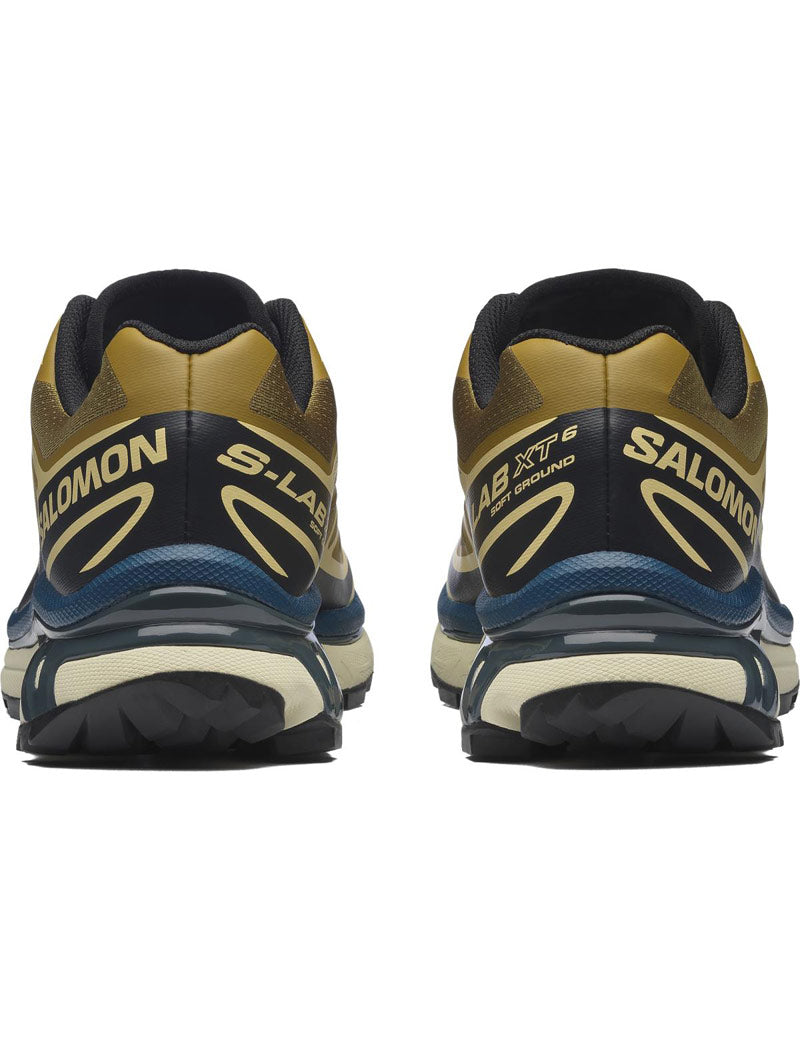 Salomon XT-6  LAB Trainers Brilliant Olive Dark Navy Dark Slate heel
