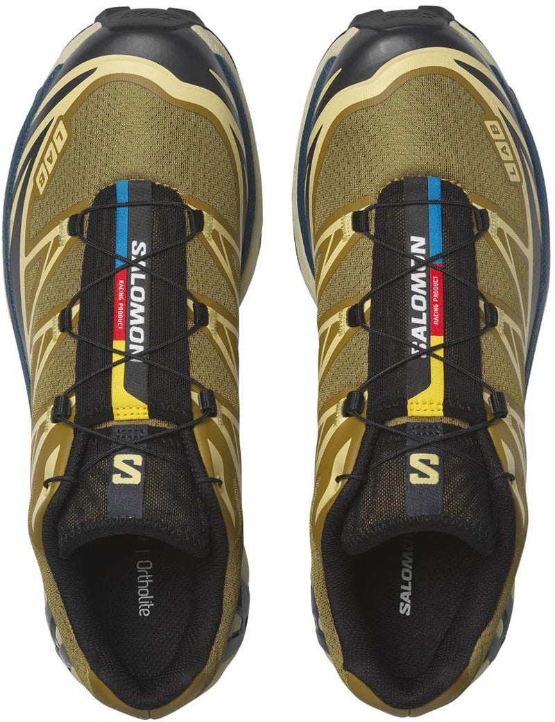 Salomon XT-6  LAB Trainers Brilliant Olive Dark Navy Dark Slate Top