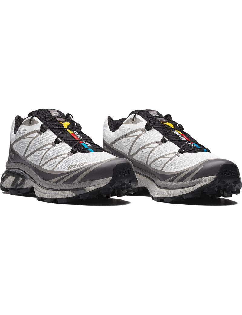 Salomon XT-6 Lab Trainers White, Excalibur And Paloma Angled View