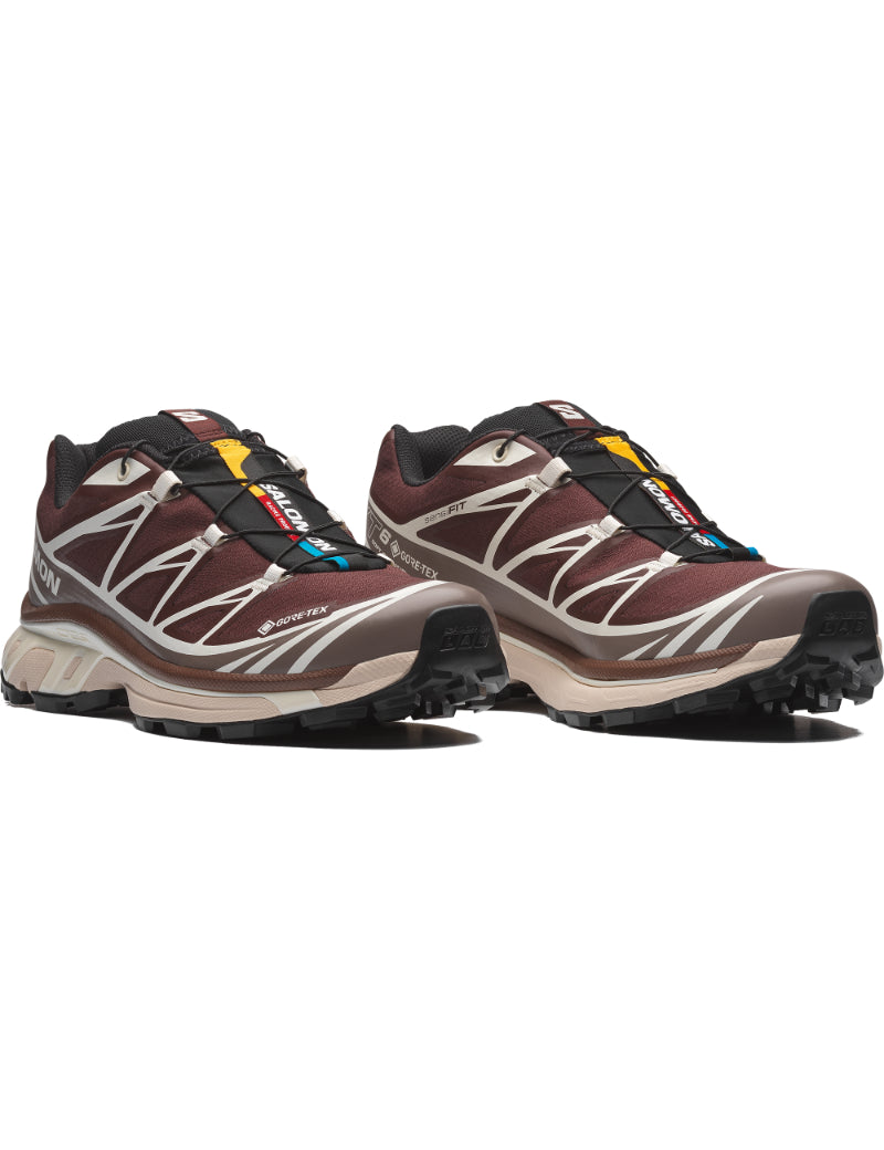Salomon XT-6 LAB GTX GORE-TEX Trainers Bitter Chocolate, Iron & Vanilla Ice Angled View