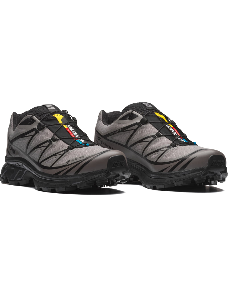 Salomon XT-6 LAB GTX GORE-TEX Trainers Black, Cloudburst & Dark Gull Gray Angled View