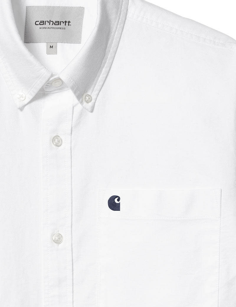 Carhartt Wip Long Sleeve C-Logo T-Shirt White Dark Navy