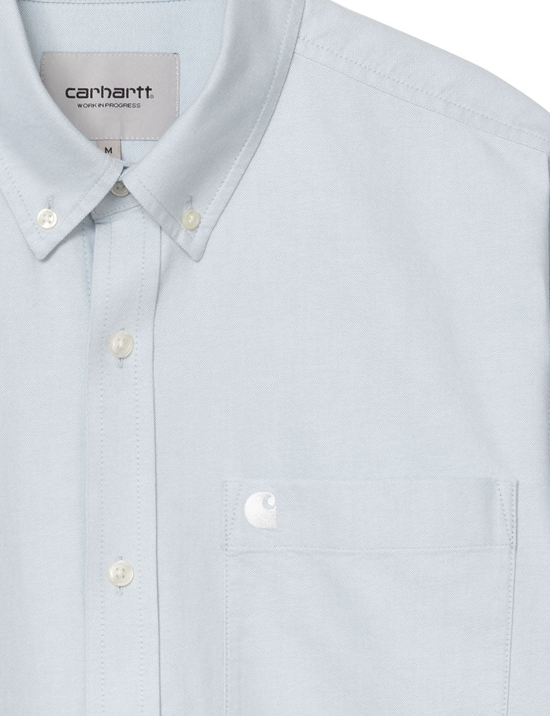 Carhartt Wip Long Sleeve C-Logo Shirt Blue Fog White