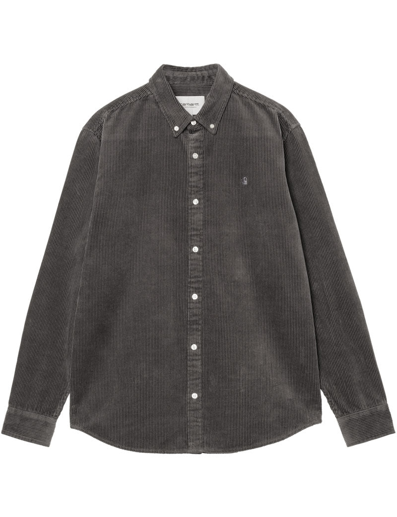 Carhartt Wip Madison Long Sleeve Cord Shirt Graphite