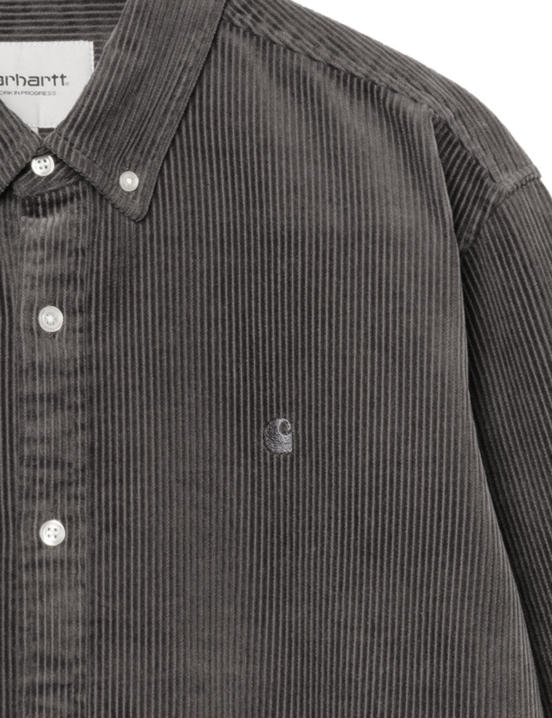 Carhartt Wip Madison Long Sleeve Cord Shirt Graphite