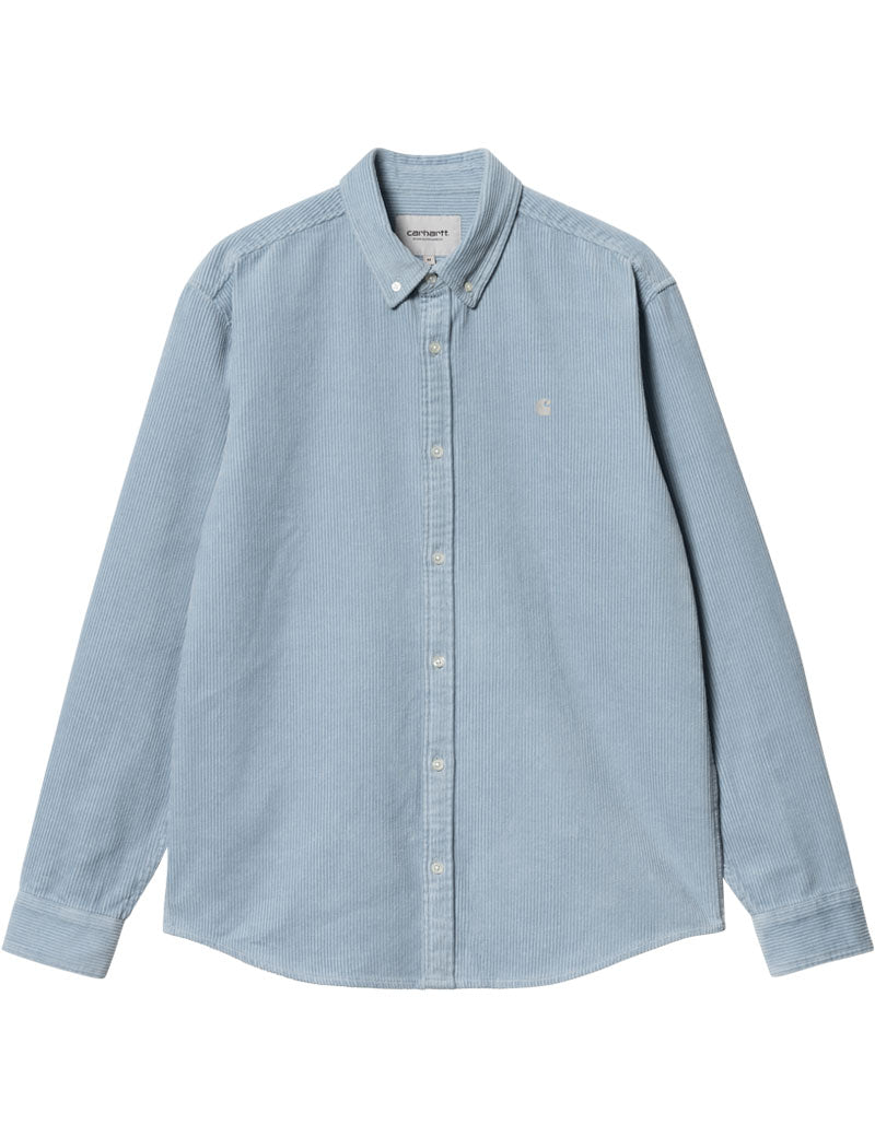 Carhartt WIP Madison Cord Long Sleeve Shirt Dusty Ice Wax