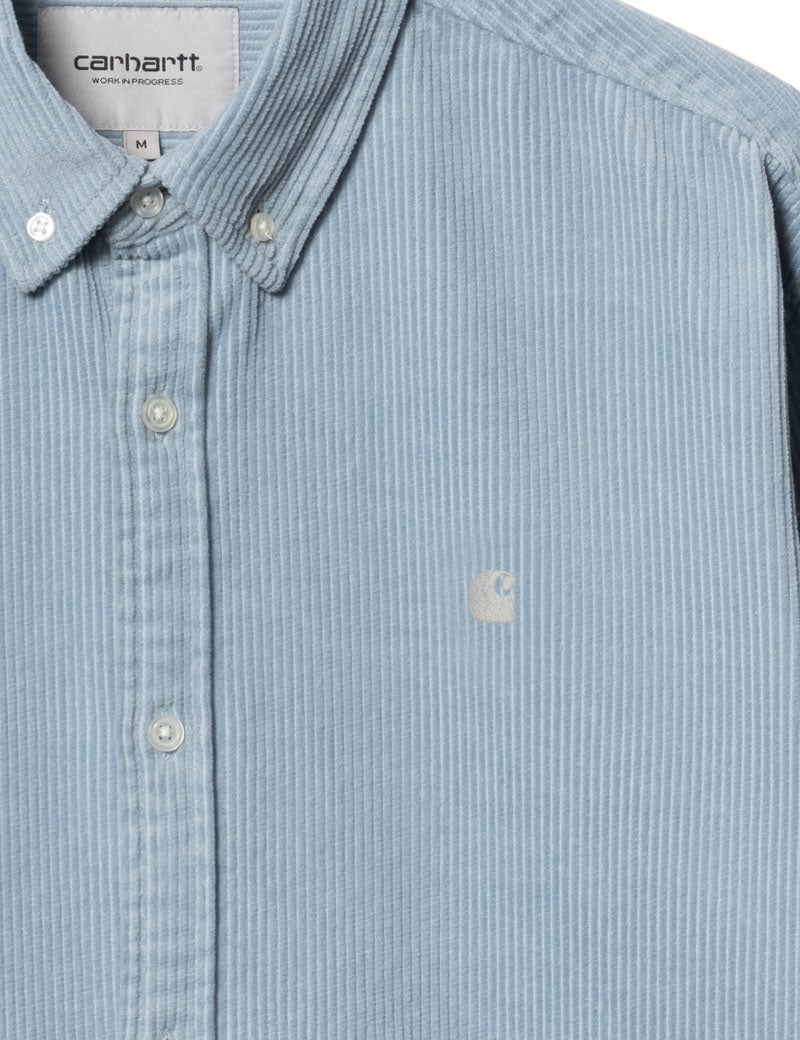 Carhartt WIP Madison Cord Long Sleeve Shirt Dusty Ice Wax