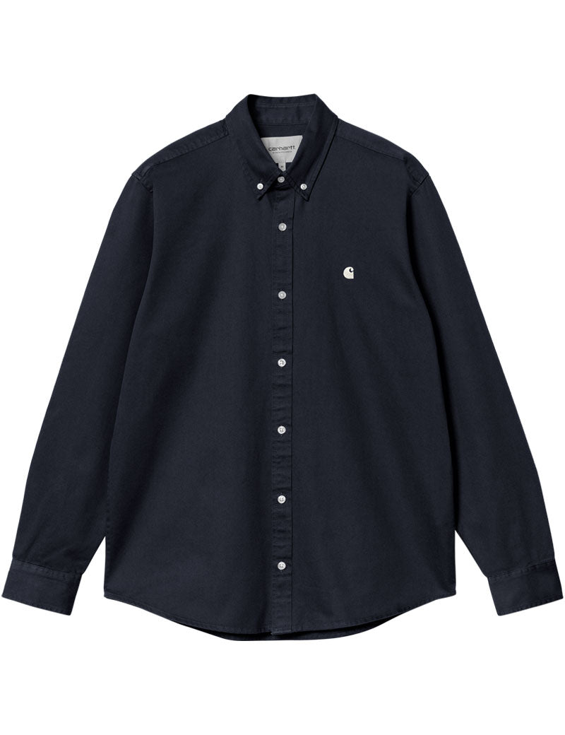 Carhartt Wip Madison Long Sleeve Shirt Dark Navy Wax