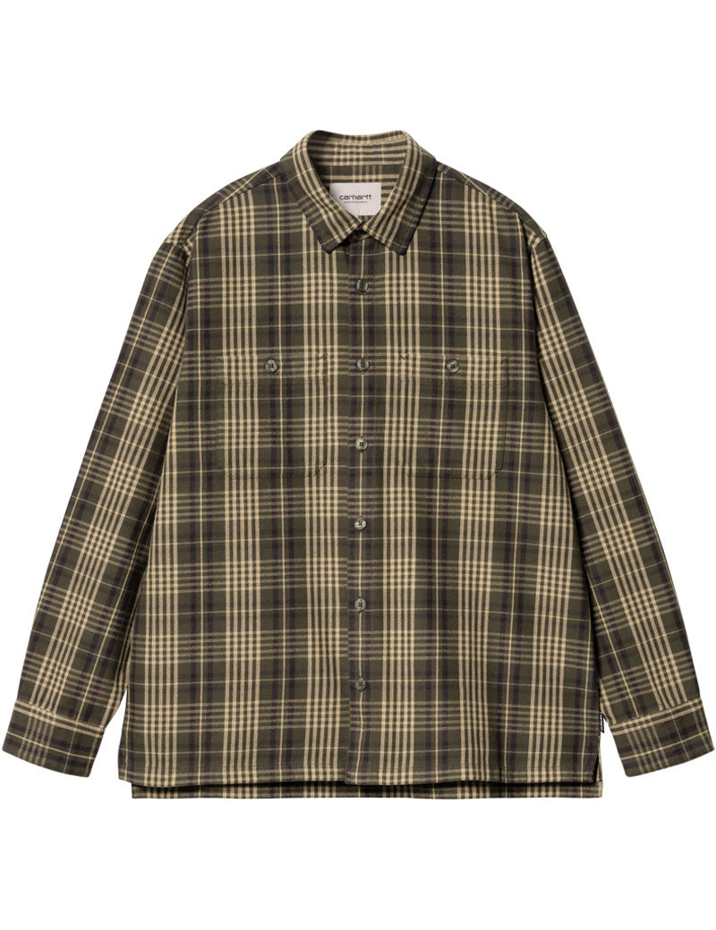 Carhartt WIP Mandlik Long Sleeve Shirt Mandlik Check Office Green