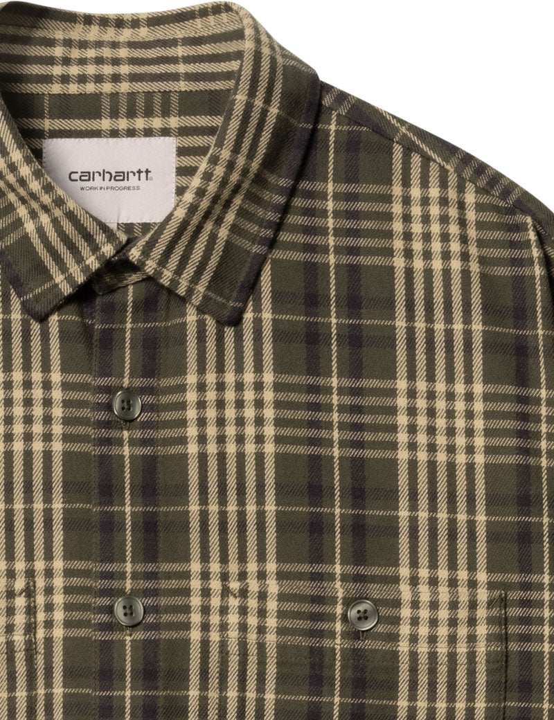 Carhartt WIP Mandlik Long Sleeve Shirt Mandlik Check Office Green