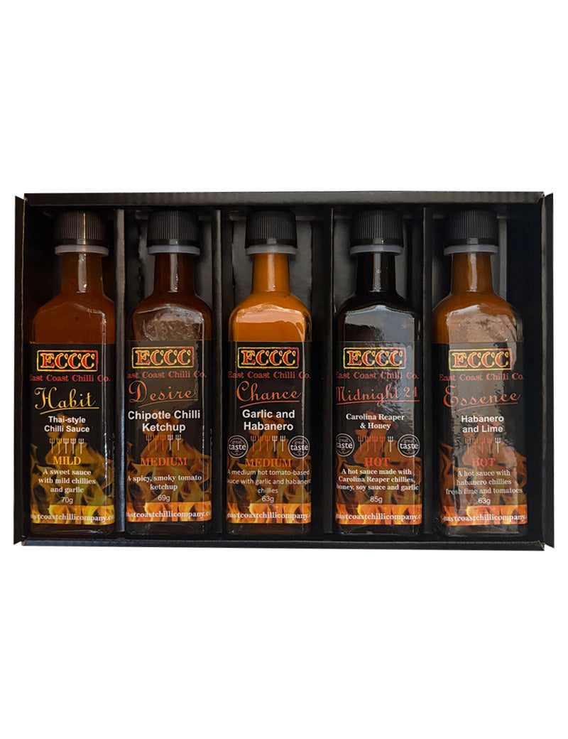 East Coast Chilli Co.  5x60ml gift sets - mixed