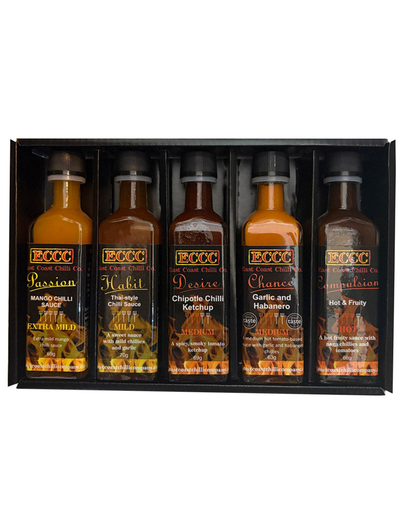 East Coast Chilli Co.  5x60ml gift sets - mixed