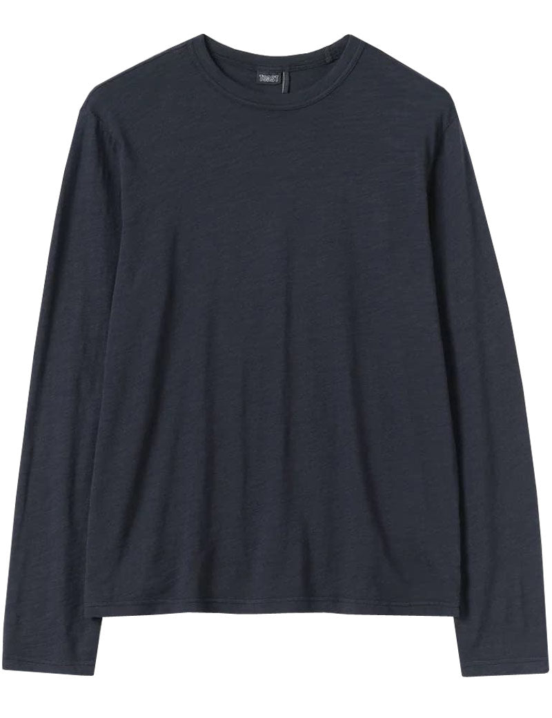 Toast Frank Cotton Long Sleeve T-Shirt Prussian Blue Front