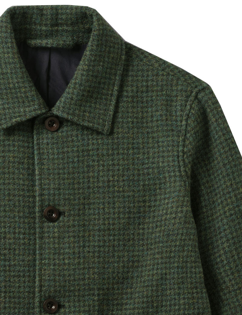 Toast Dogtooth Wool Chore Jacket Forest Green