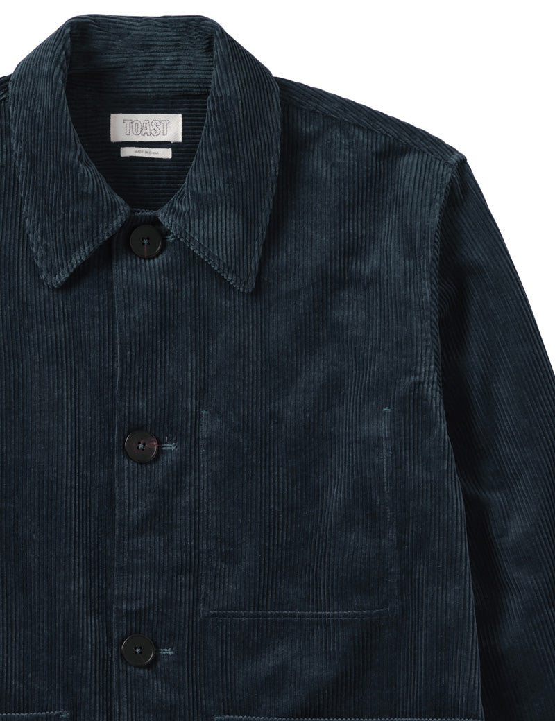 Toast Corduroy Point Collar Jacket Dusty Navy