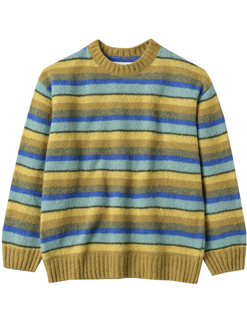 Toast Brushed Stripe Sweater Mustard Multi