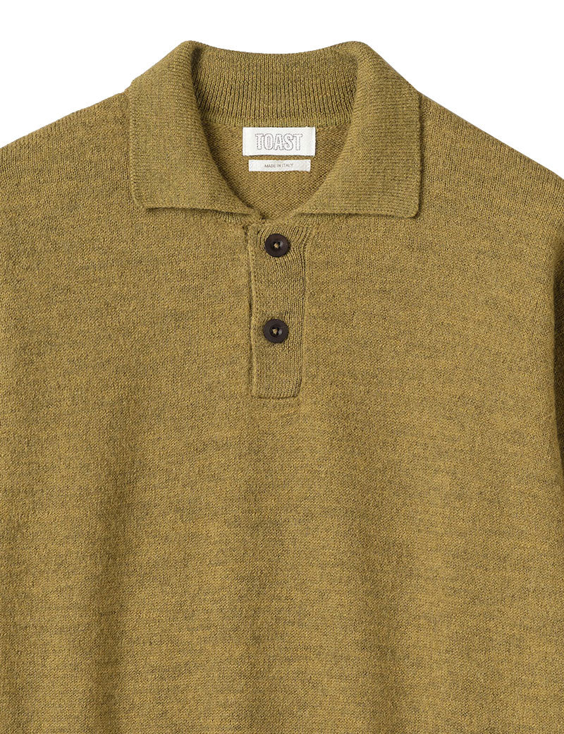 TOAST Wool Alpaca Polo Sweater Pear