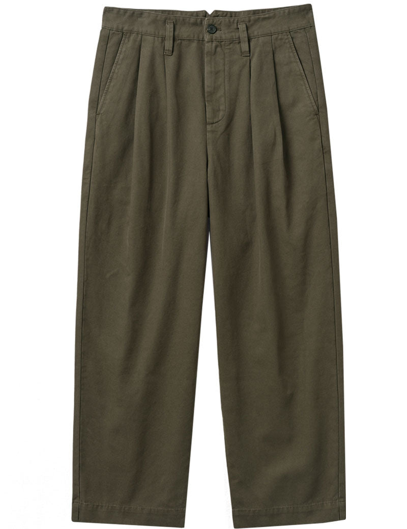 Toast Bill Cotton Wide Leg Trousers Dark Olive