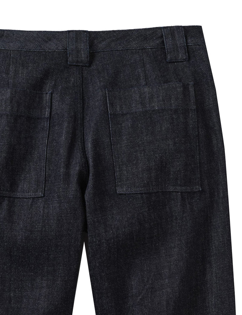 Toast Japanese Denim Trousers Indigo Back Pocket Detail