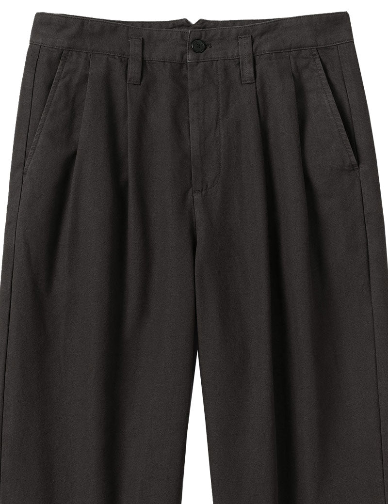 TOAST Bill Cotton Wide Leg Trousers Soft Black