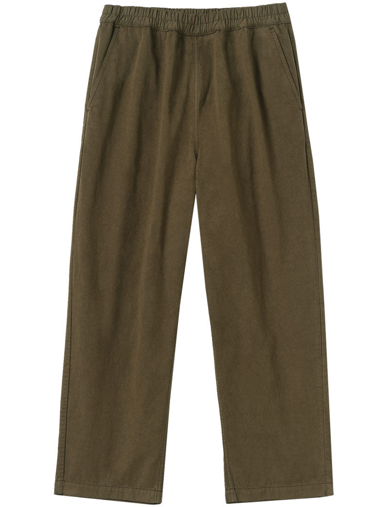 Toast Gabriel Garment Dyed Cotton Twill Trousers Khaki Front