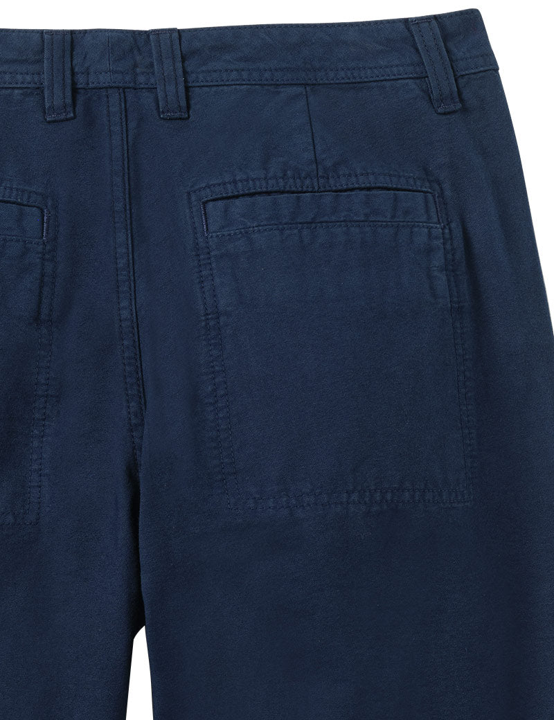 Toast Elliot Garment Dyed Cotton Canvas Trousers Uniform Blue Back Pocket