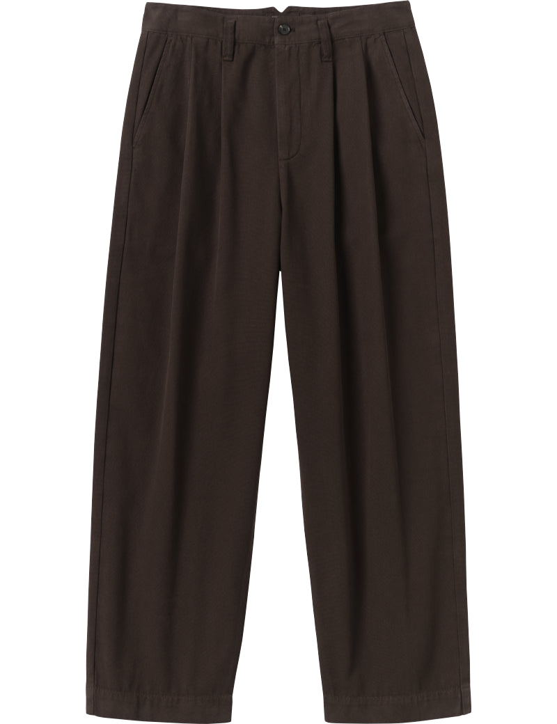 Toast Bill Cotton Canvas Wide Leg Trousers Mahogany