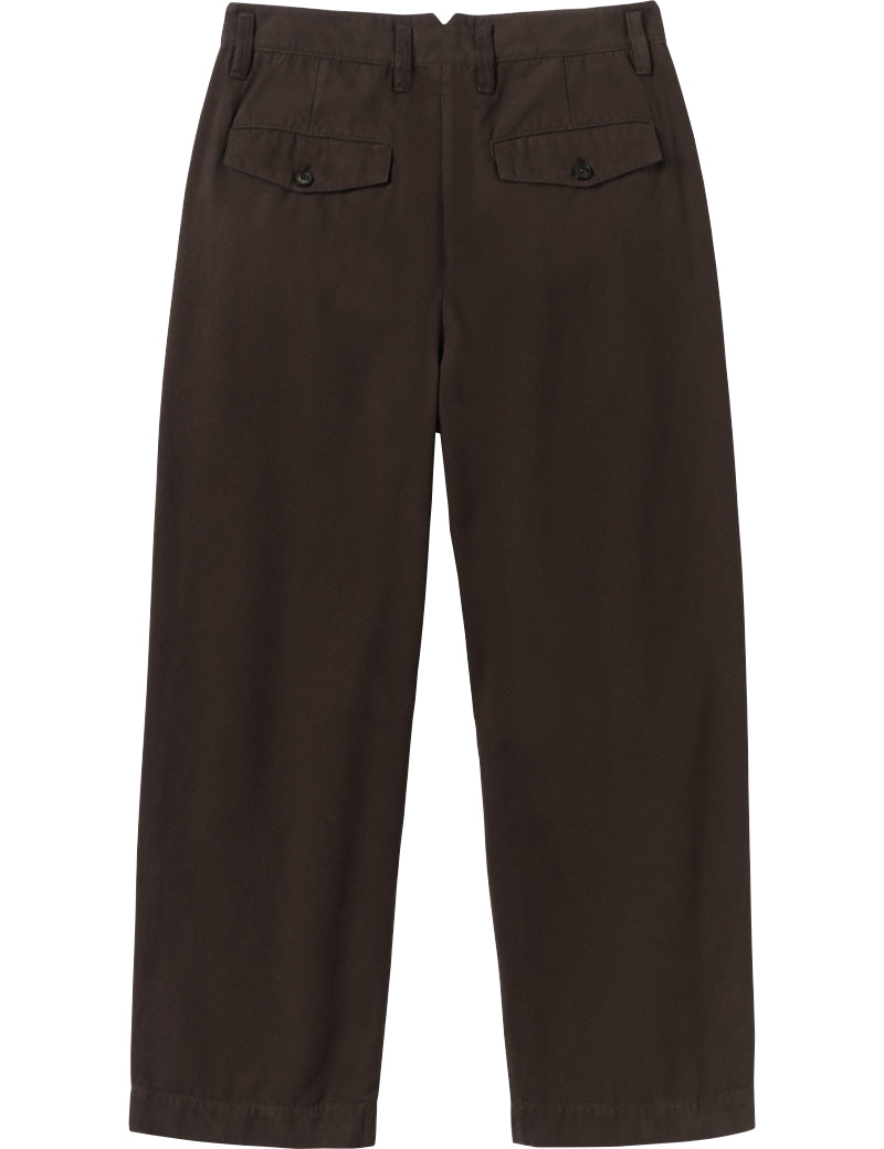 Toast Bill Cotton Canvas Wide Leg Trousers Mahogany