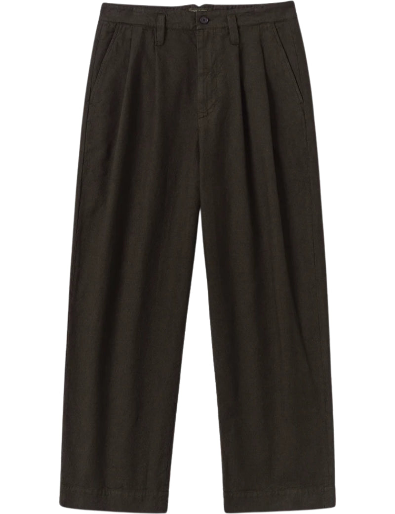 Toast Bill Overdyed Micro Houndstooth Trousers Grey Olive
