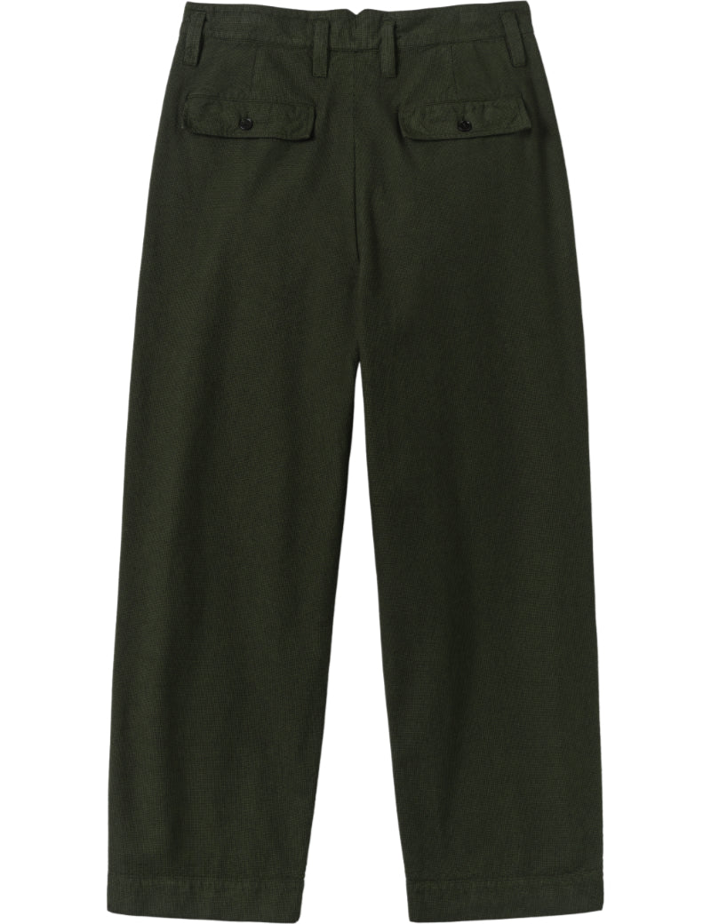 Toast Bill Overdyed Micro Houndstooth Trousers Grey Olive