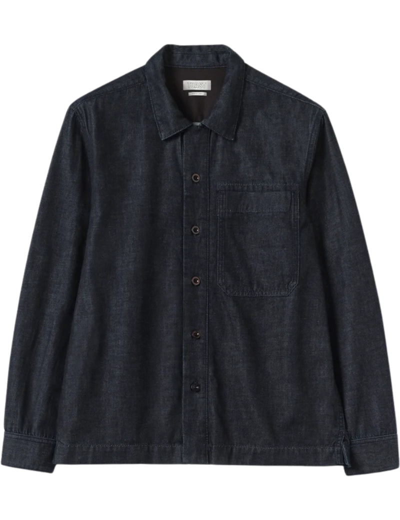 Toast Straight Hem Indigo Denim Shirt Indigo