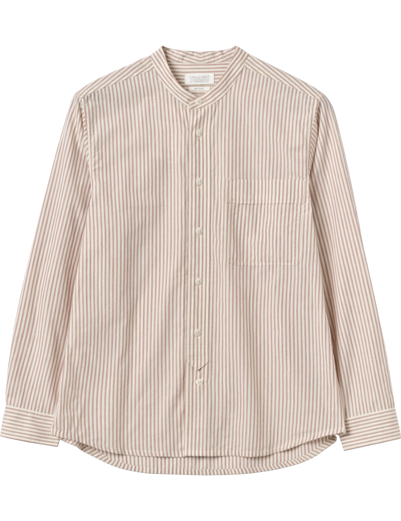 Toast Jasper Cotton Stripe Shirt Russet Red